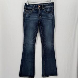 American Eagle Womens Kick Boot Jeans Super Stretch Size 6 Regular Bootcut